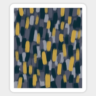 Abstract Grey and Mustard Yellow Ochre Paint Brush Effect Sticker